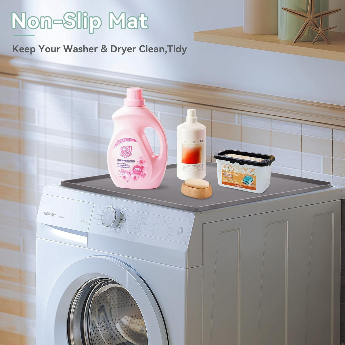 Silicone Rubber Protector Mat for Laundry Machine & Dryer 23.6“ x 19.7"