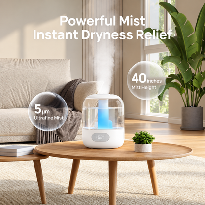 3L Humidifiers for Bedroom, 30H Runtime, 26 dB Quiet