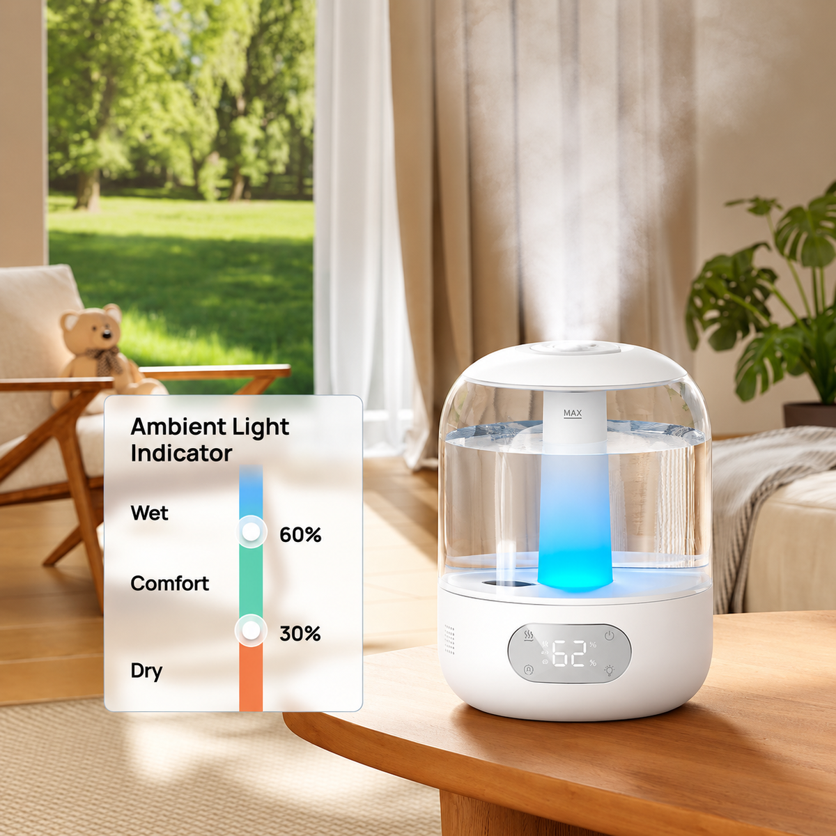 3L Humidifiers for Bedroom, 30H Runtime, 26 dB Quiet