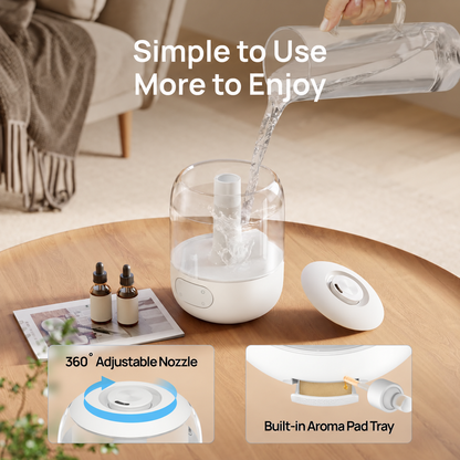 3L Humidifiers for Bedroom, 30H Runtime, 26 dB Quiet