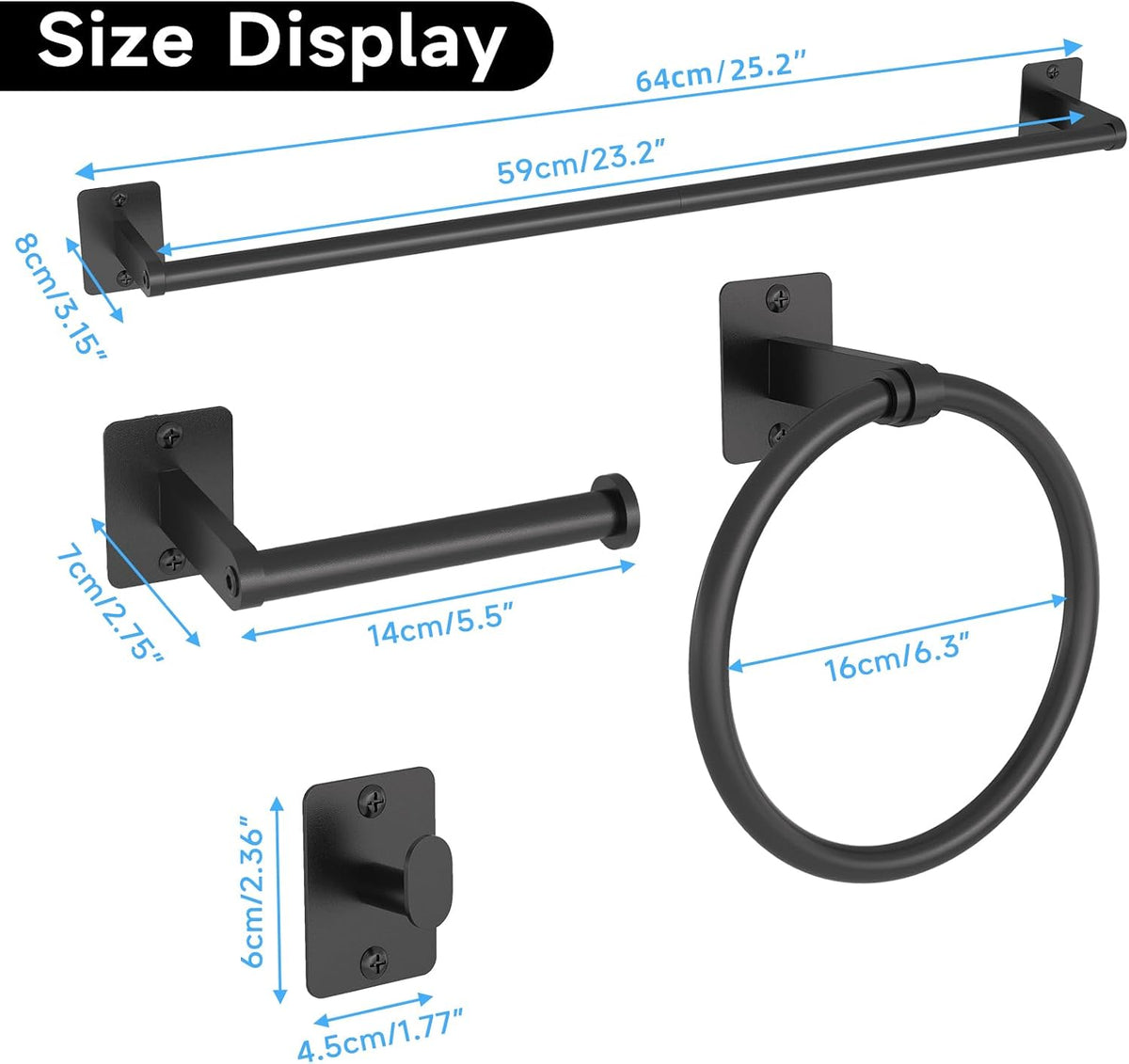 Bathroom Accessories Set, 4-Piece Bathroom Hardware Set