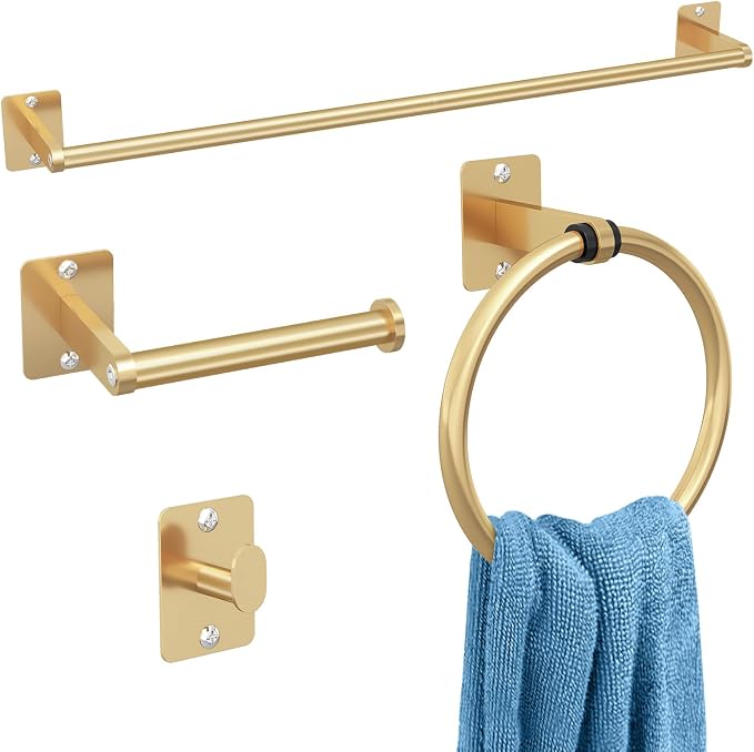 Bathroom Accessories Set, 4-Piece Bathroom Hardware Set