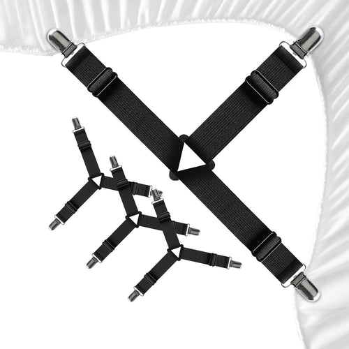 Bedroom Adjustable Bed Sheet Clips & Corner Fasteners, 4 Pack