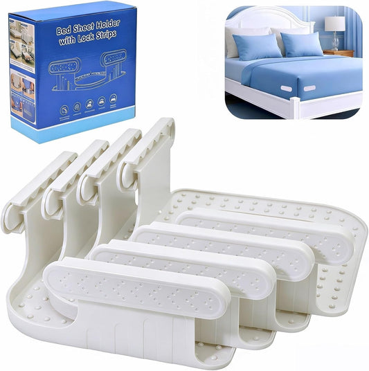 Pack of 4 Bed Sheet Holders for Corners Lock Sheet Holders