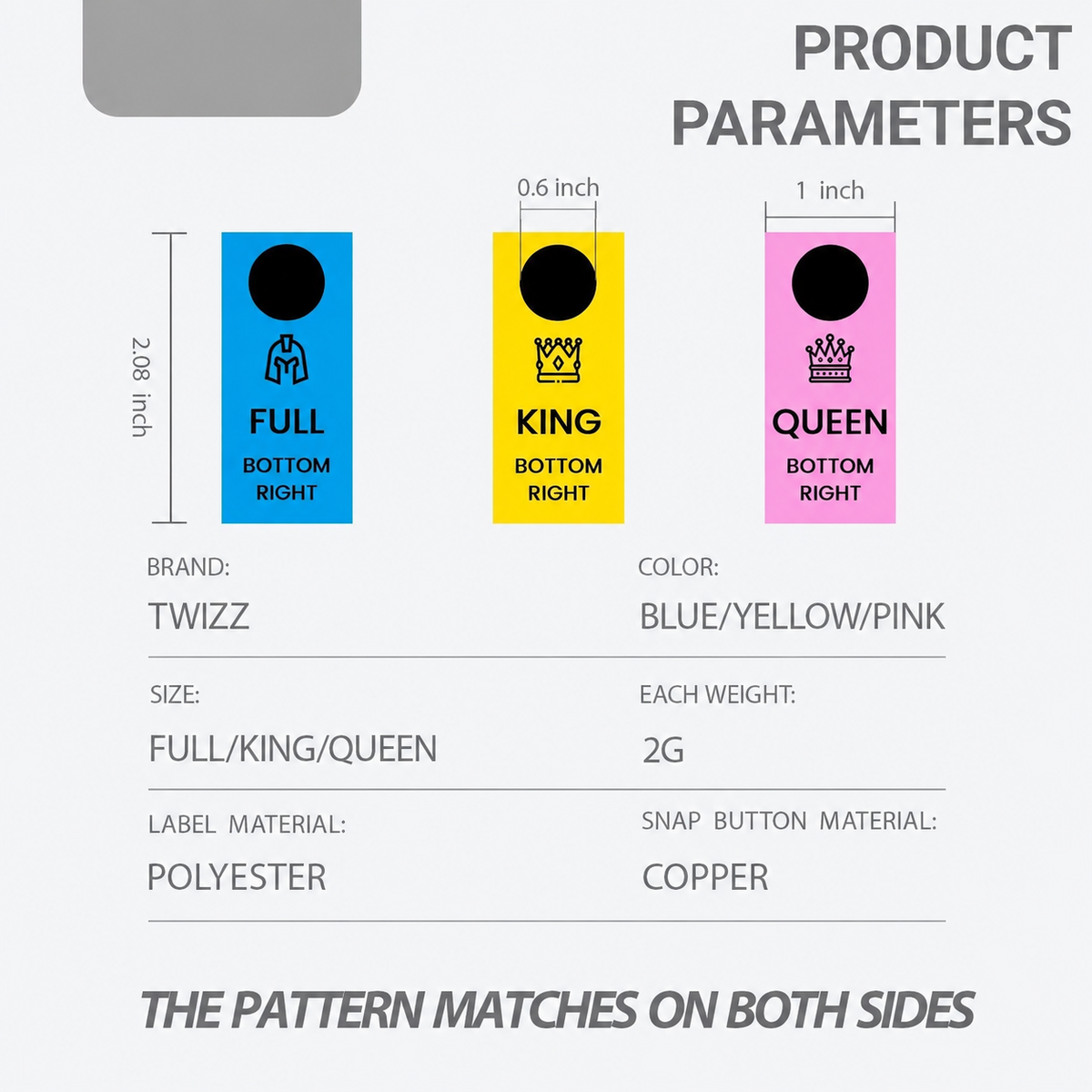 12pcs Color-Coded Bed Sheet Labels