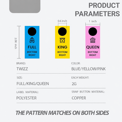 12pcs Color-Coded Bed Sheet Labels