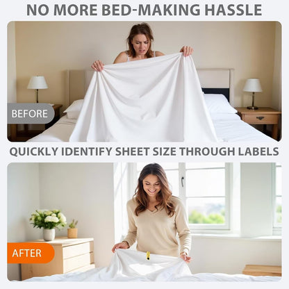 12pcs Color-Coded Bed Sheet Labels