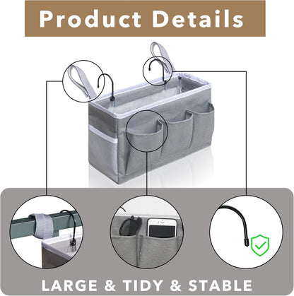 Pack of 2 Bedside Caddy Hanging Storage Bags