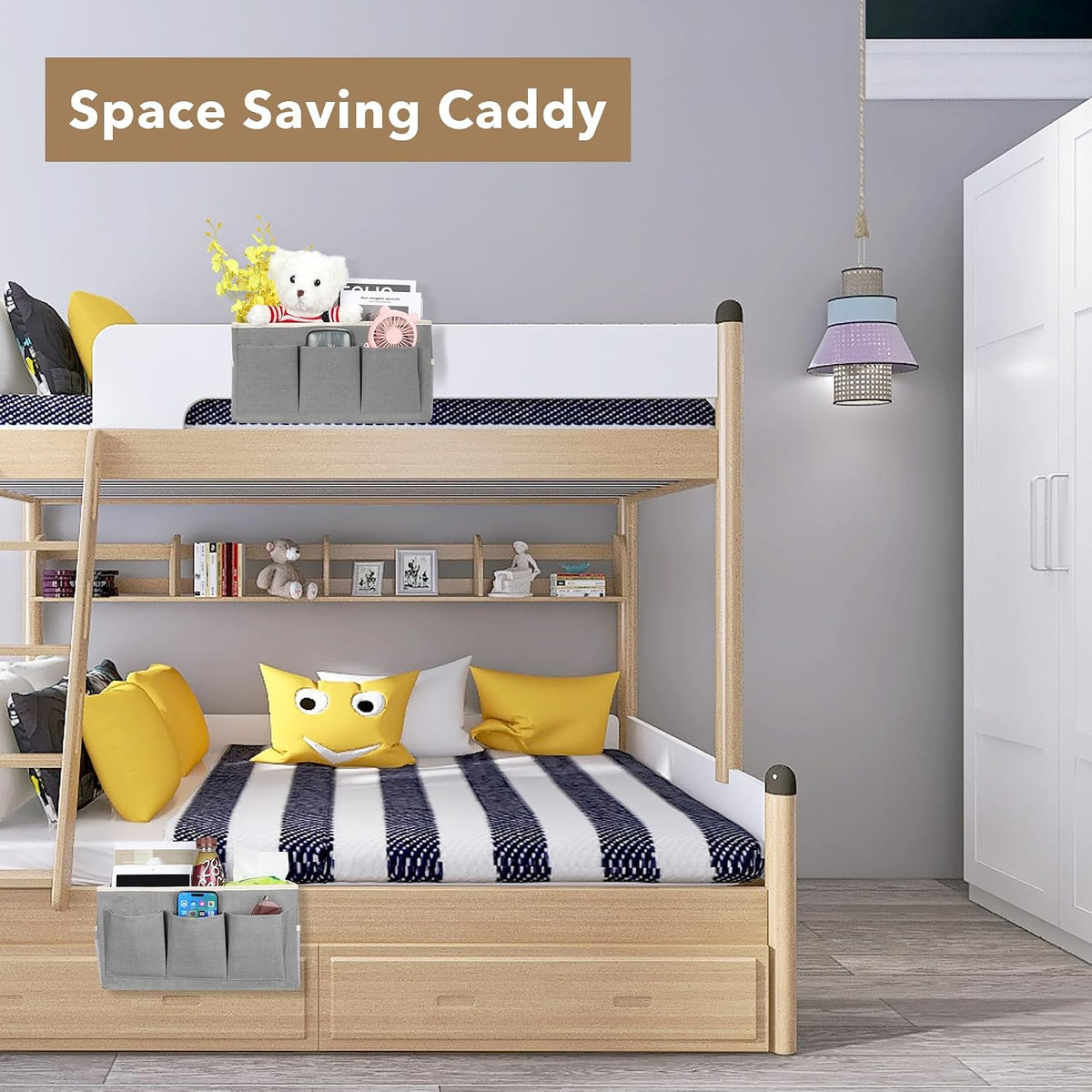Pack of 2 Bedside Caddy Hanging Storage Bags