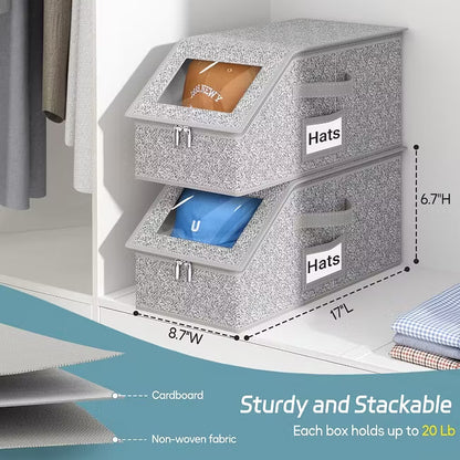Stackable Baseball Cap Organizer – Holds 12 Hats Per Pack