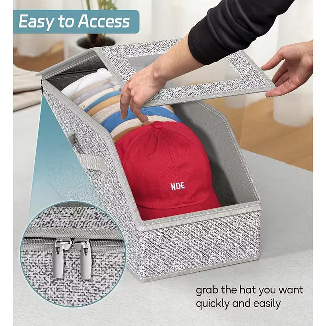 Stackable Baseball Cap Organizer – Holds 12 Hats Per Pack