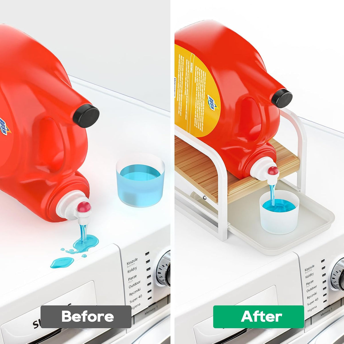 Laundry Detergent Holder Stand with Drip Tray