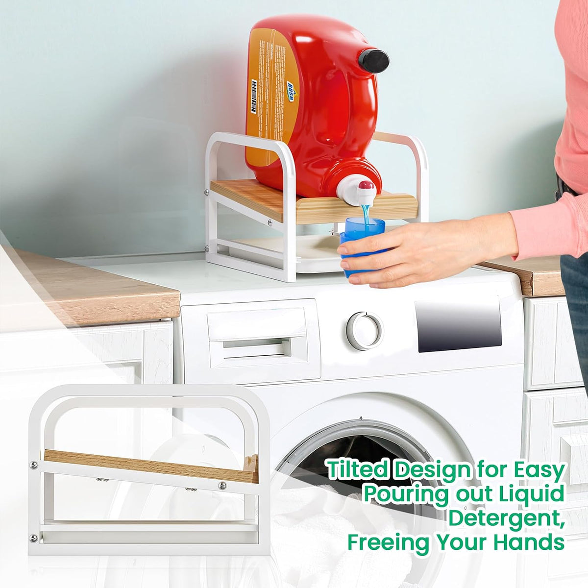 Laundry Detergent Holder Stand with Drip Tray