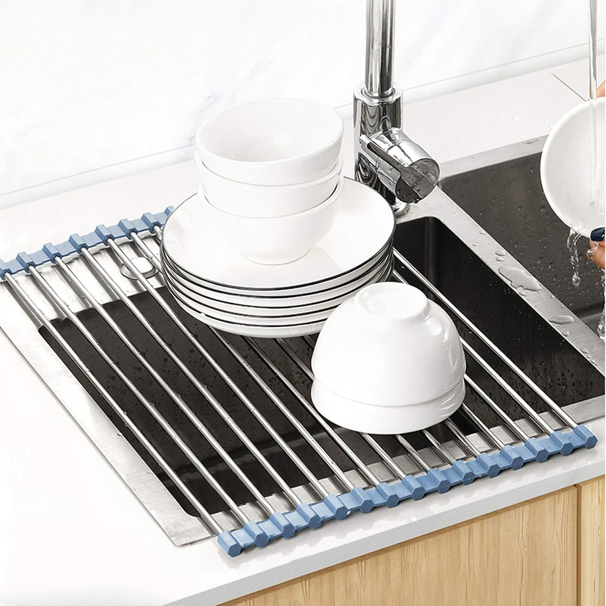 Over The Sink Dish Drying Rack, Roll Up Dish Drying Rack Kitchen Dish Rack