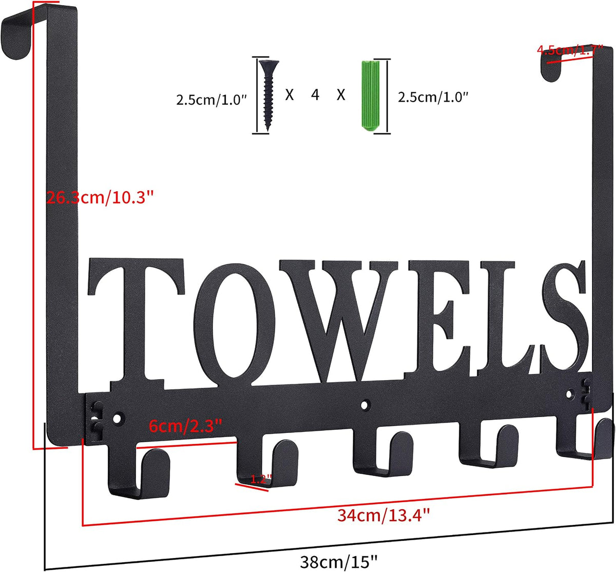 Over The Door Hooks,Towel Holder for Bathroom