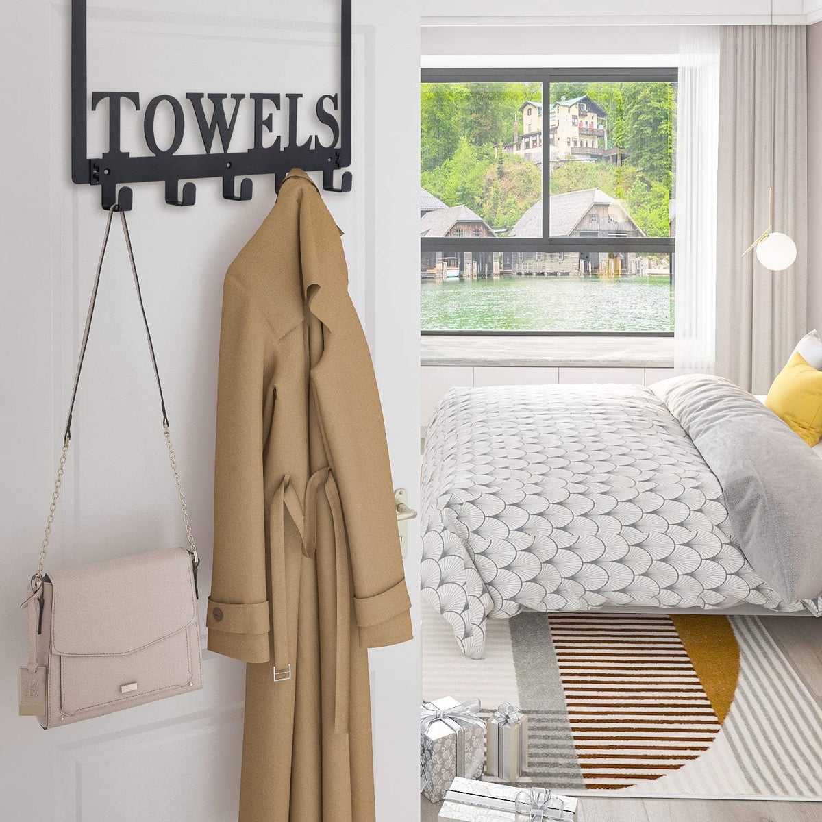 Over The Door Hooks,Towel Holder for Bathroom