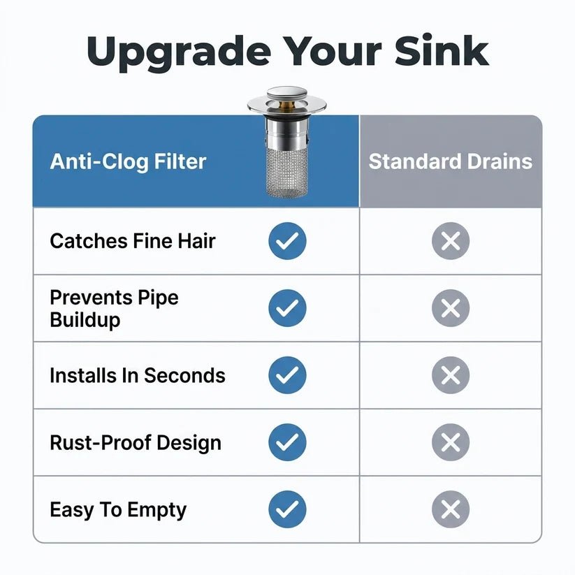 Sink Drain Filter Stopper — Stress-Free Cleanup Without Constant Drain Clogs