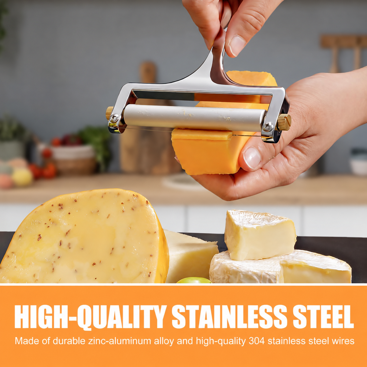 Home Cheese Slicer with 3 Extra Stainless Steel Wires