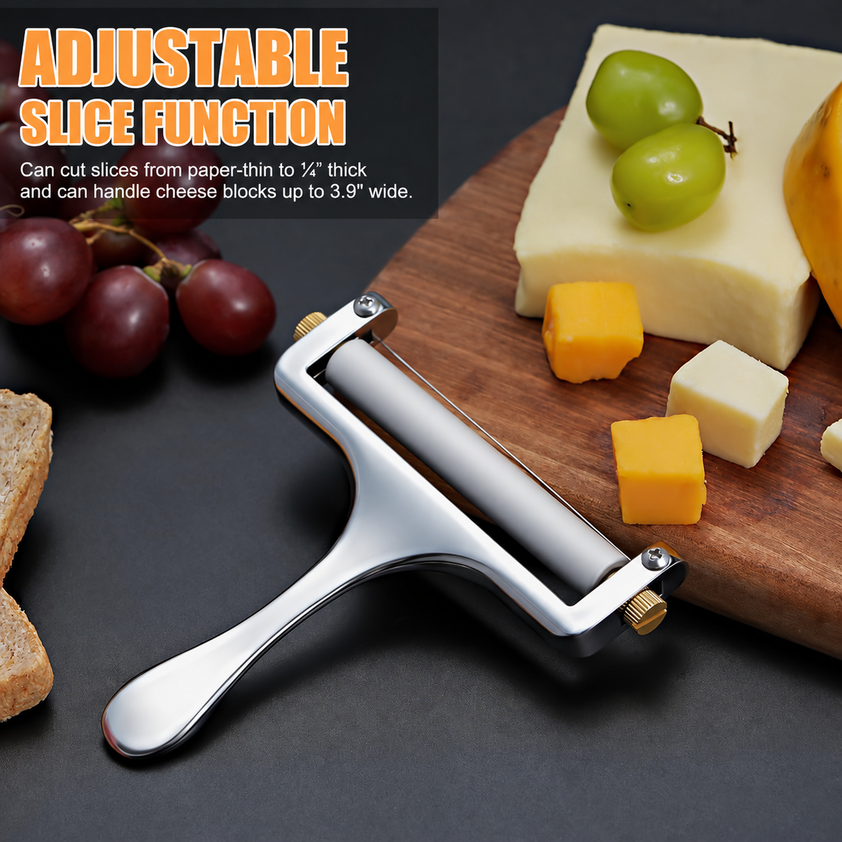 Home Cheese Slicer with 3 Extra Stainless Steel Wires