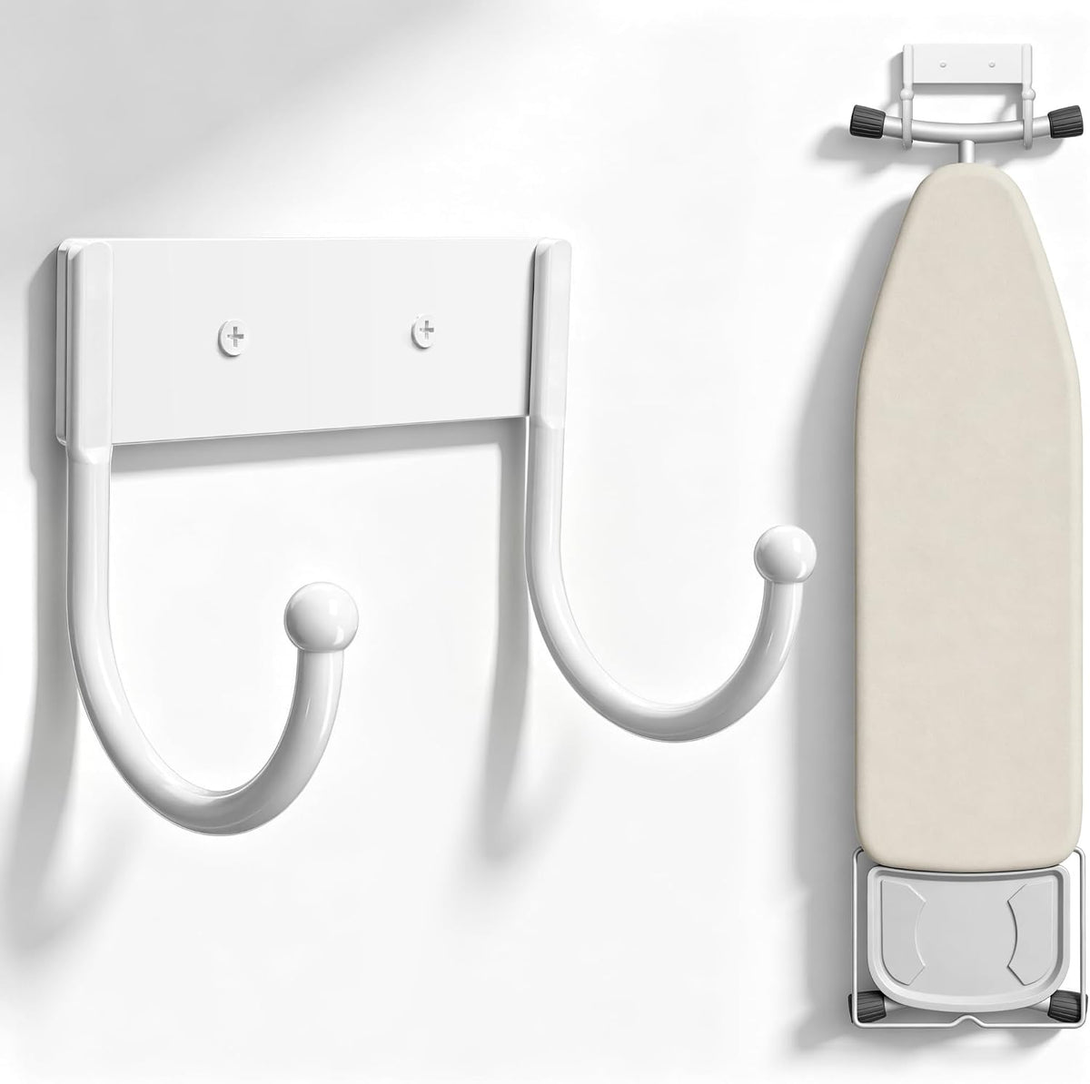 Ironing Board Hanger Wall Mount, 5 Inch Iron Board Holder for Laundry Room