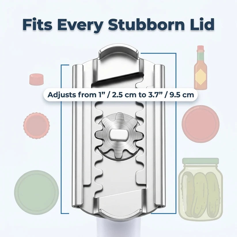 Adjustable Grip Jar Opener — Open Tight Lids Without Hand Strain