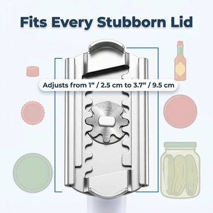 Adjustable Grip Jar Opener — Open Tight Lids Without Hand Strain