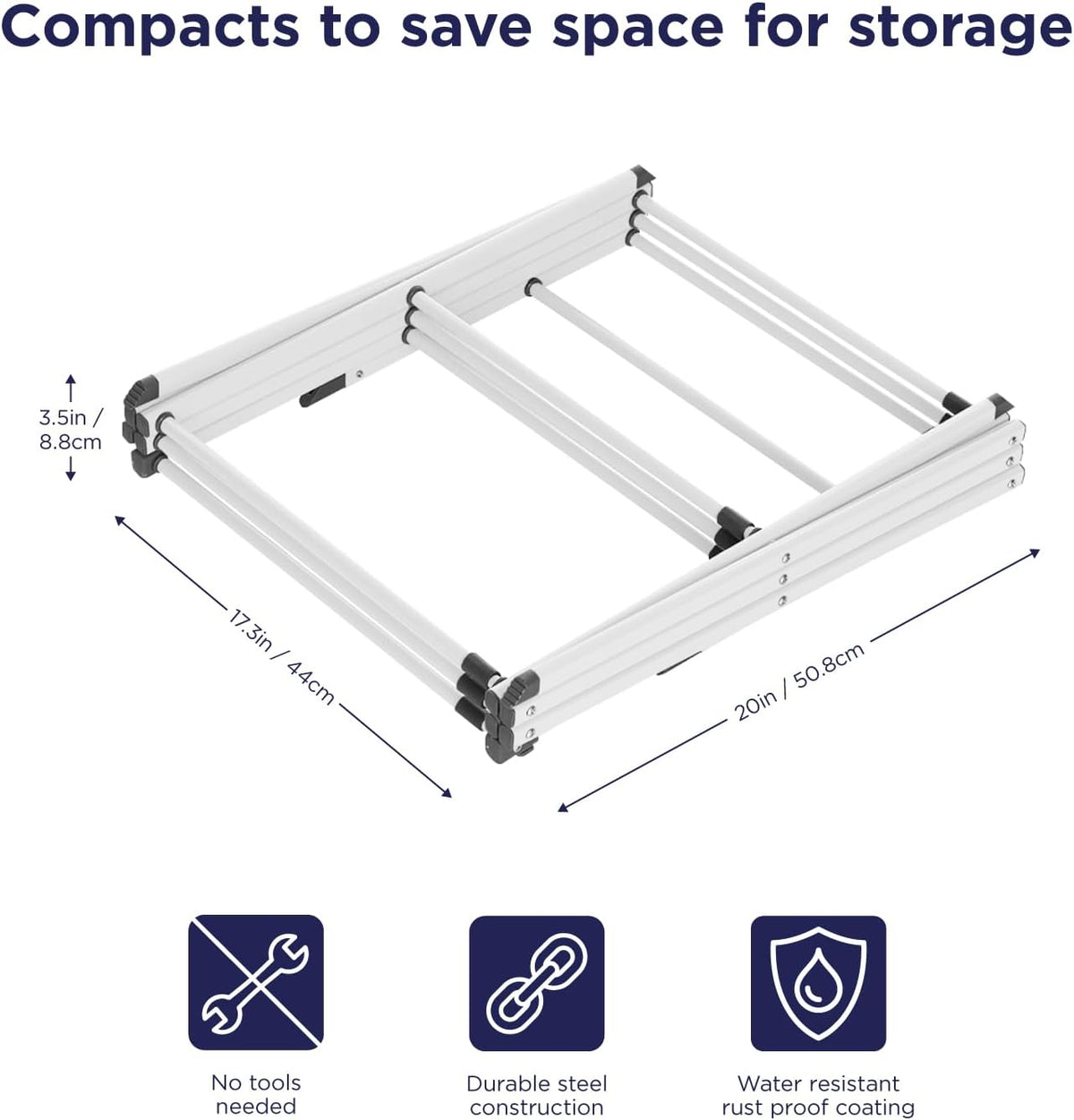 3 Tier Expandable Collapsing Foldable Laundry Rack for Air Drying Clothing