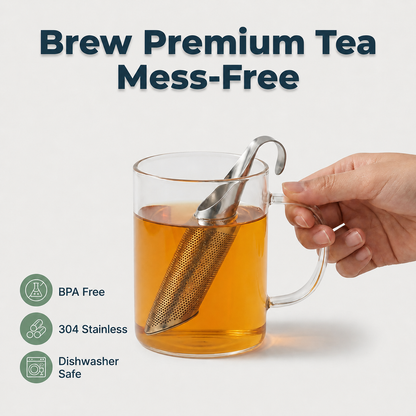 Stainless Steel Tea Infuser — Loose-Leaf Tea Without Floating Leaves