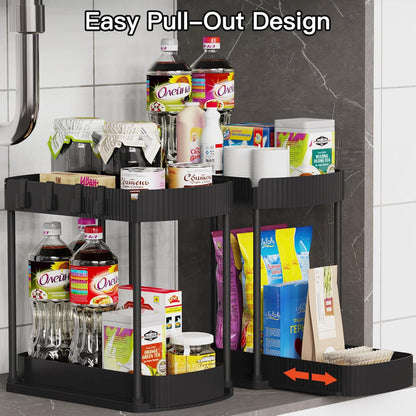 2 Packs Under Sink Pull-Out Storage Organizers