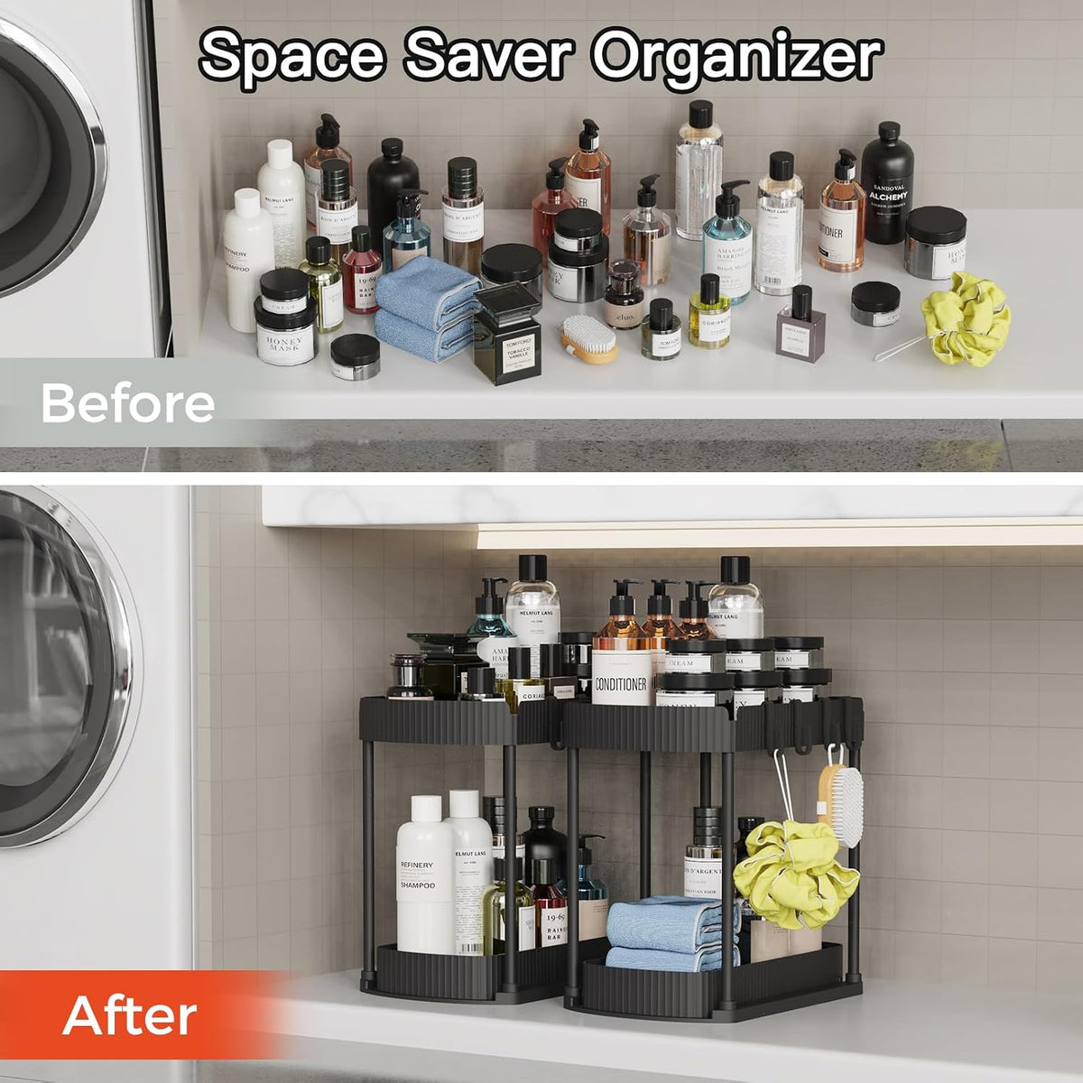 2 Packs Under Sink Pull-Out Storage Organizers