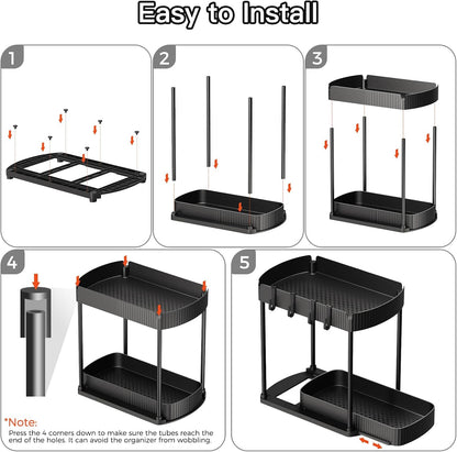 2 Packs Under Sink Pull-Out Storage Organizers