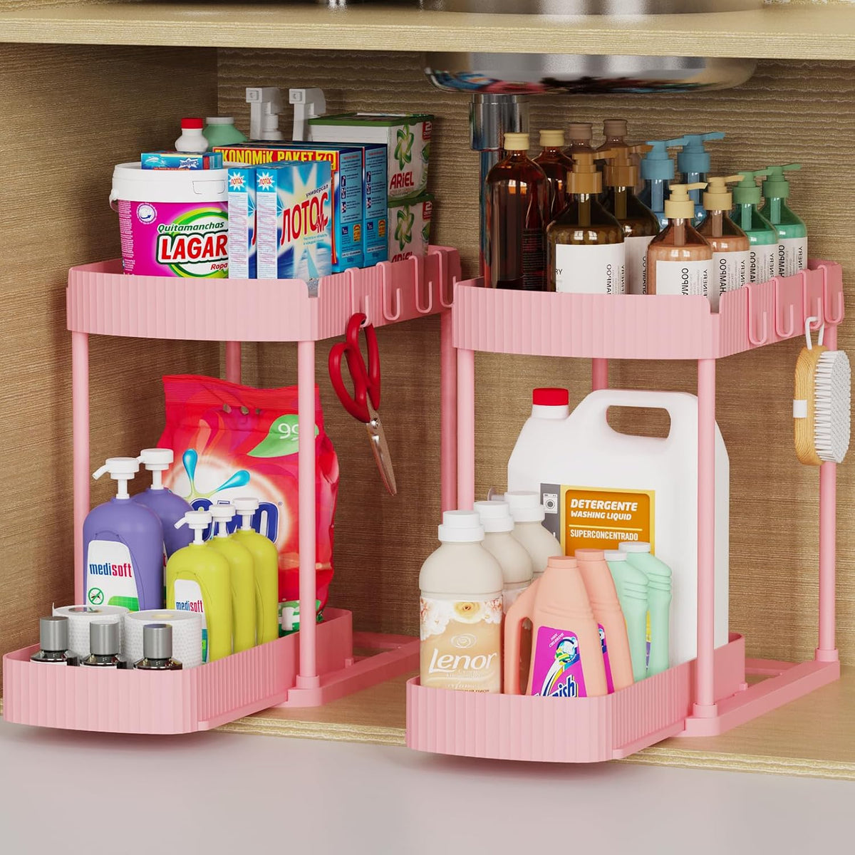 2 Packs Under Sink Pull-Out Storage Organizers