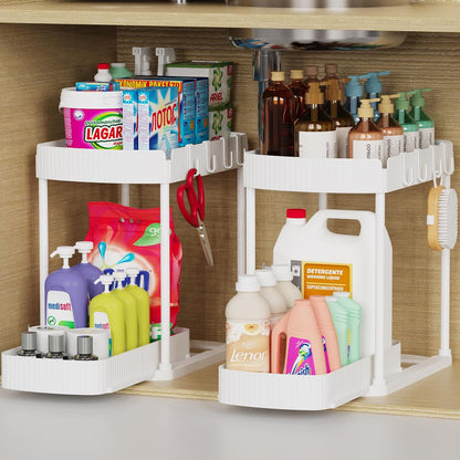 2 Packs Under Sink Pull-Out Storage Organizers