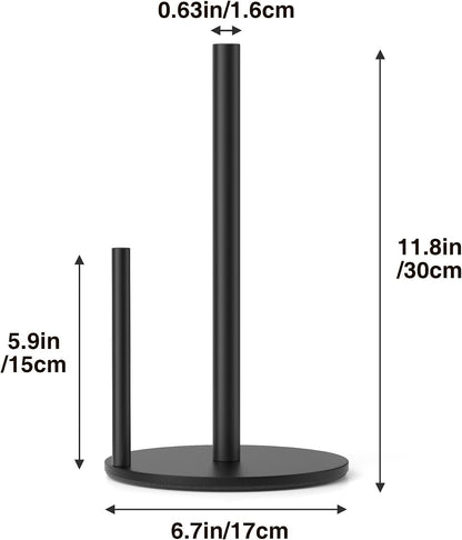 Paper Towel Holder Black Stainless Steel Kitchen Countertop Roll Organizer