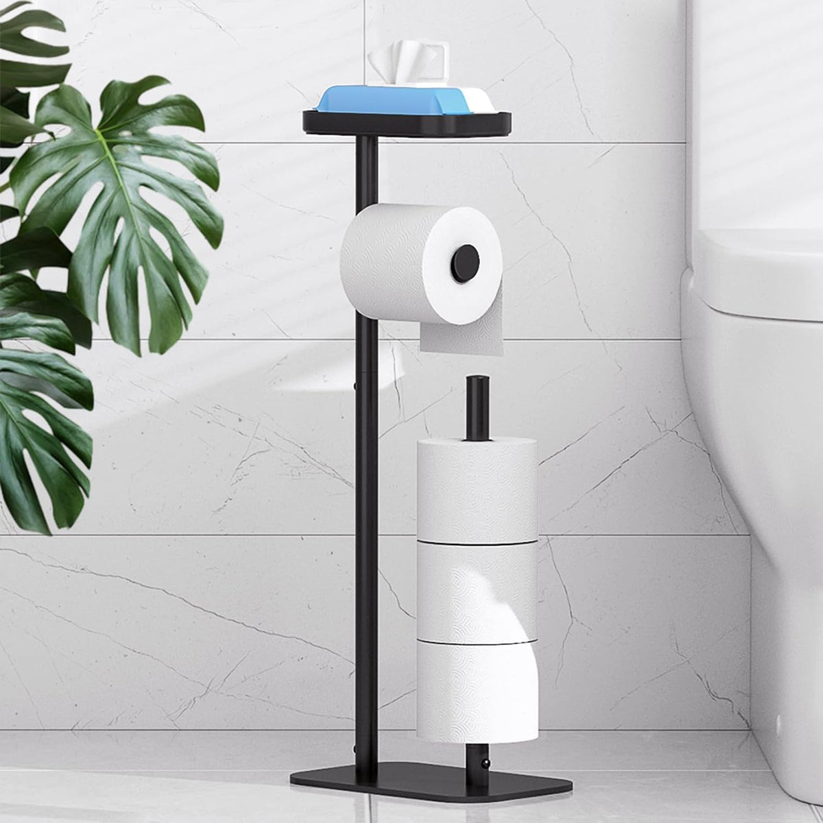 Bathroom Metal Toilet Paper Holder Free Standing