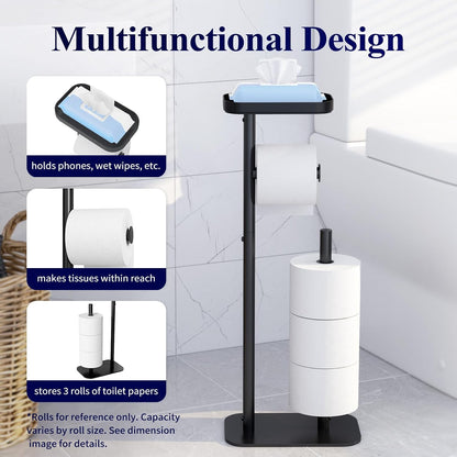 Bathroom Metal Toilet Paper Holder Free Standing