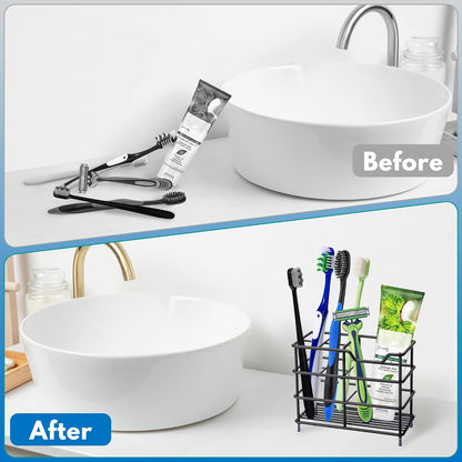 Toothbrush Holders for Bathrooms 304 Stainless Steel Quick Drying Black