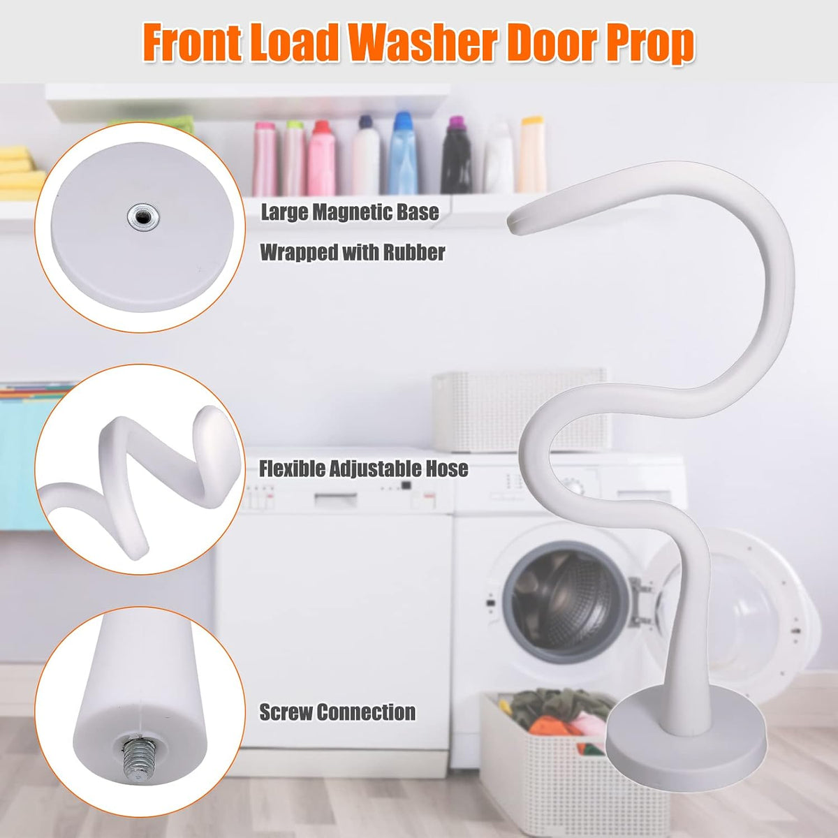 Front Load Washer Door Prop and Stopper - Magnetic Washing Machine Door Holder