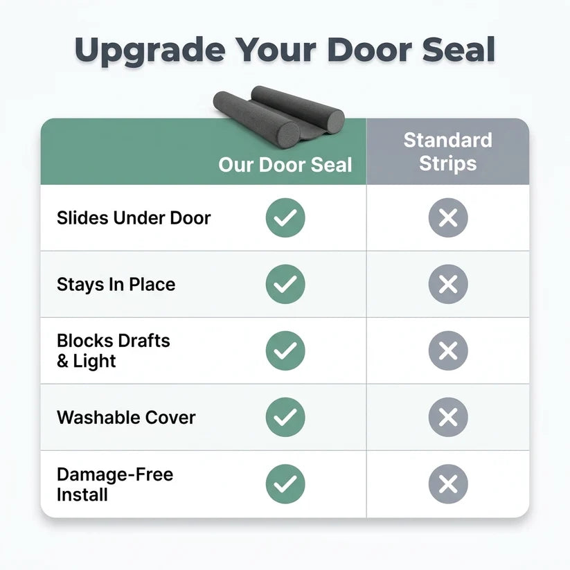 Door Bottom Seal Strip — Block Drafts & Noise Without Damaging Your Door