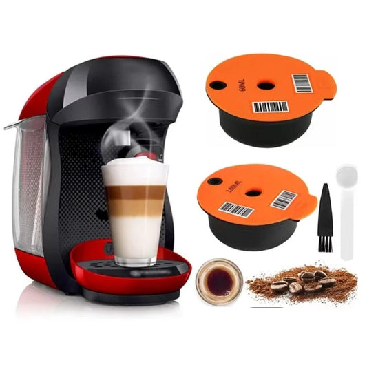 60ML / 180ML / 230ML Reusable Coffee Capsule Pods for Tassimo Coffee Machine Refillable Filter Maker Pod