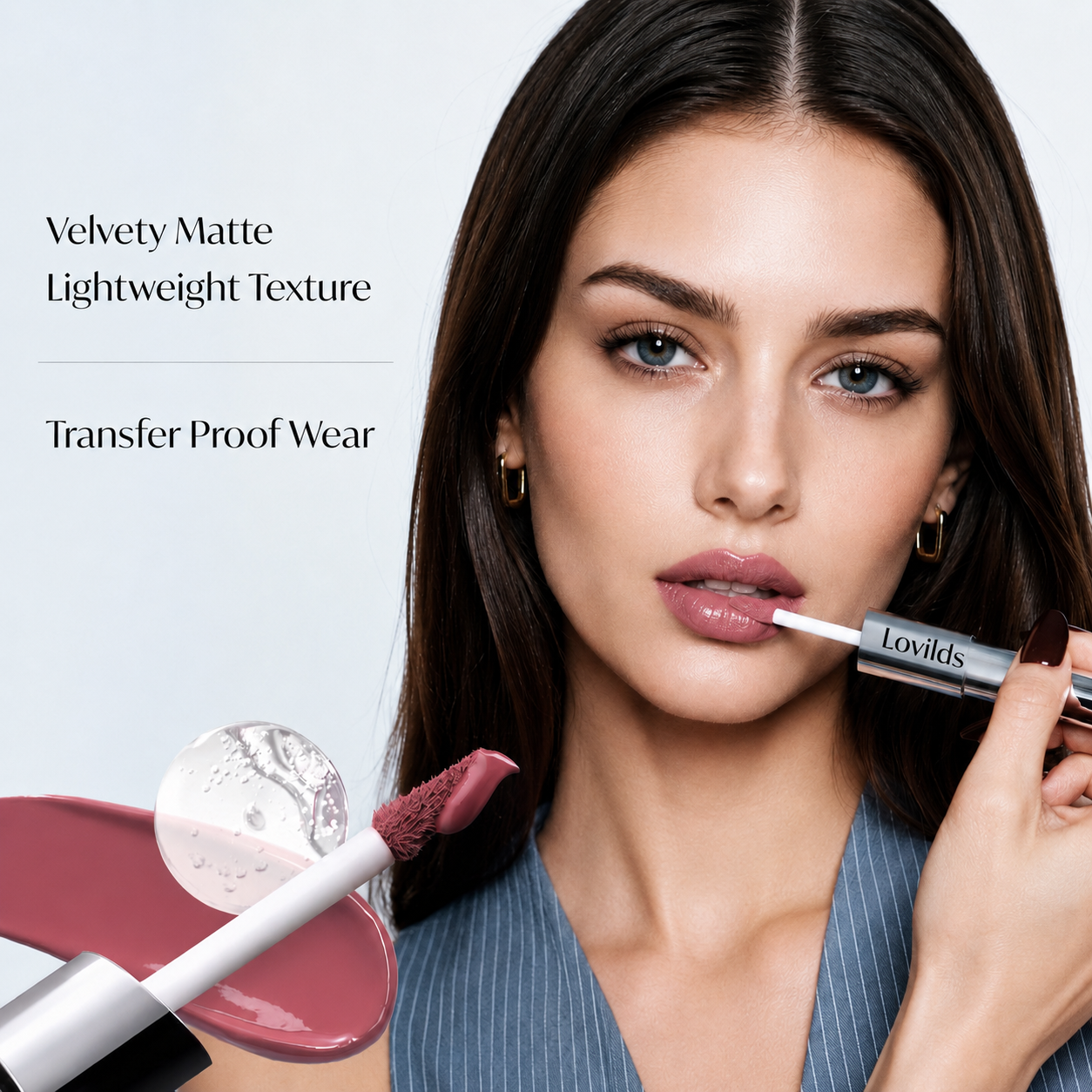 Perfect Twin Lip — Dual-Ended Liquid Lipstick with Velvet Matte Color and Glossy Shine