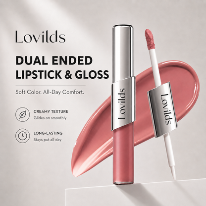 Perfect Twin Lip — Dual-Ended Liquid Lipstick with Velvet Matte Color and Glossy Shine