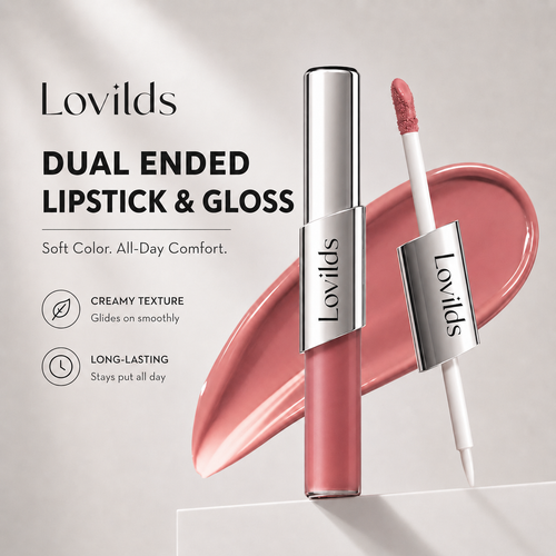 Perfect Twin Lip — Dual-Ended Liquid Lipstick with Velvet Matte Color and Glossy Shine